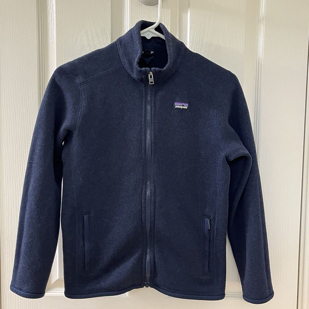 Patagonia Kids Better Sweater Fleece Jacket Full Zip Navy Blue Size Large 12